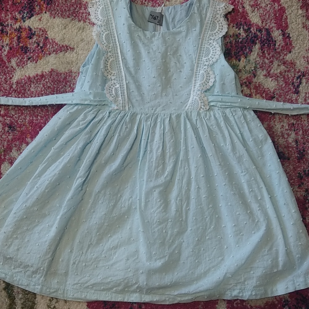Beautiful soft blue dress with lace detail